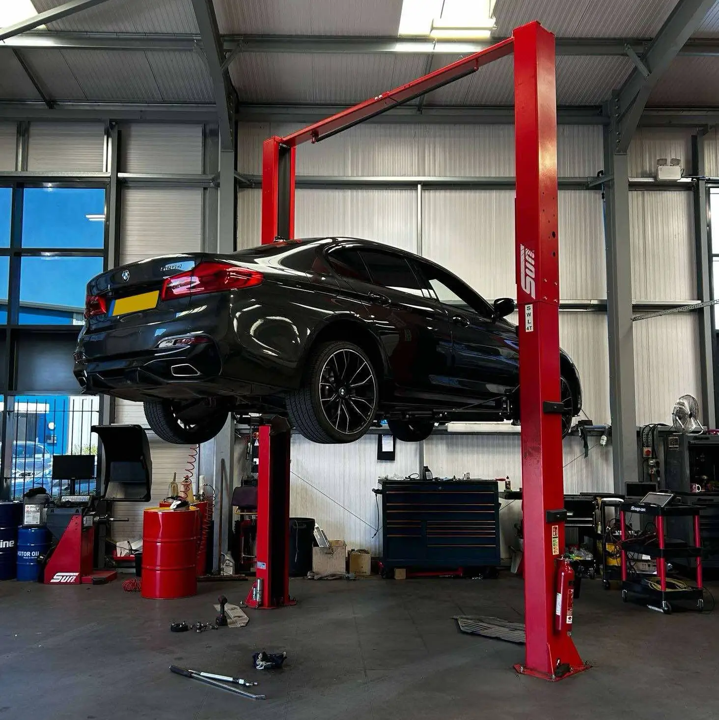 BMW on lift at Bartlett Automotive