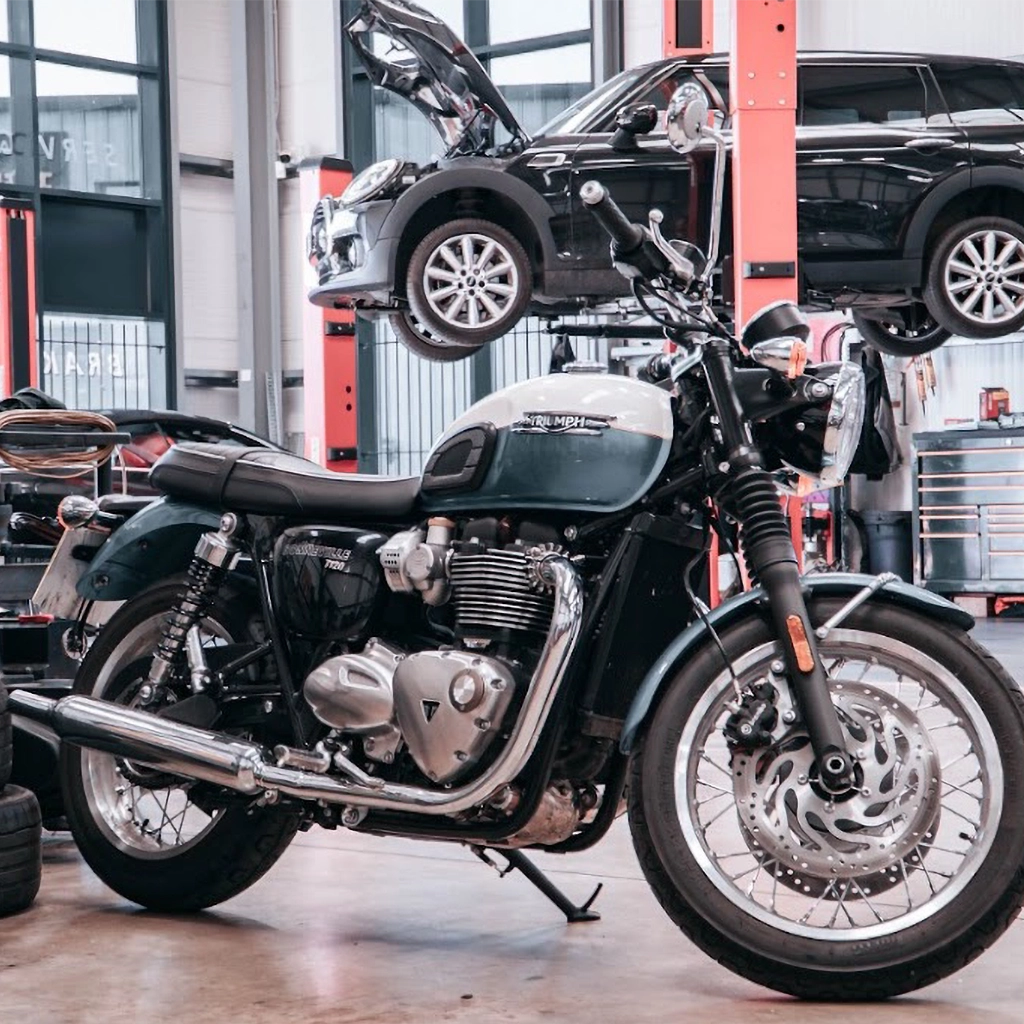 Triumph Motorcycle MOT test Bartlett Automotive, Peterborough, Cambridgeshire