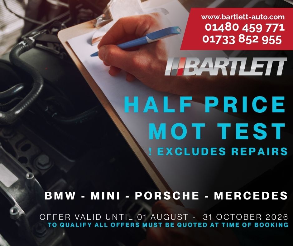 Half Price MOT test - BMW, MINI, Mercedes and Porsche